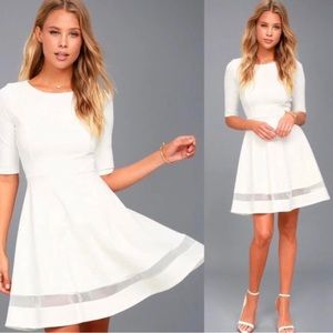 Lulu’s White Mesh Skater Dress